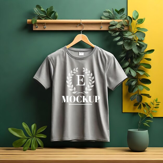 PSD psd clothes hanger editable grea tshirt mockup design template