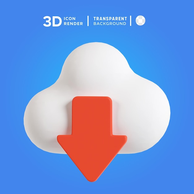 PSD cloud download 3D Illustration