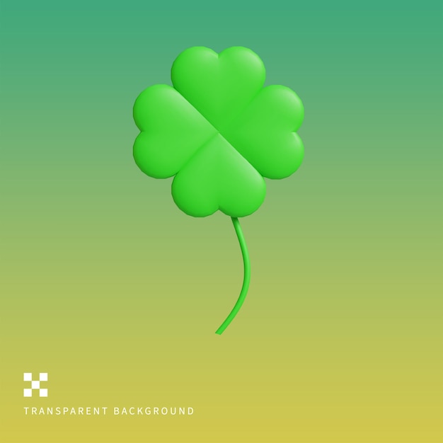 PSD clover 3D Illustration