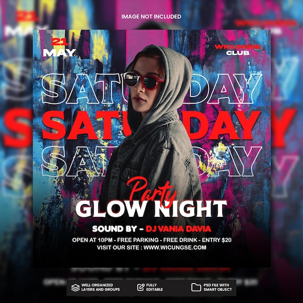 PSD club party flyer social media post and web banner template premium psd