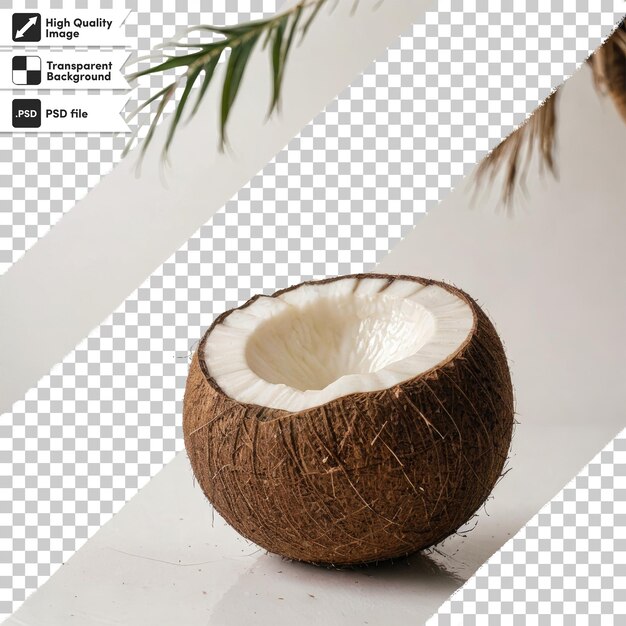 PSD coconut on transparent background with editable mask layer