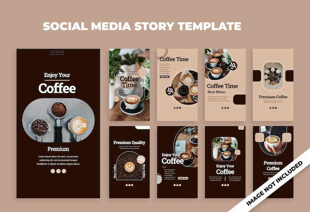 PSD coffee instagram post story collection