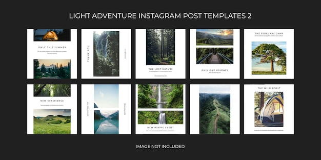 PSD psd collection of adventure journey design for social media and instagram post template