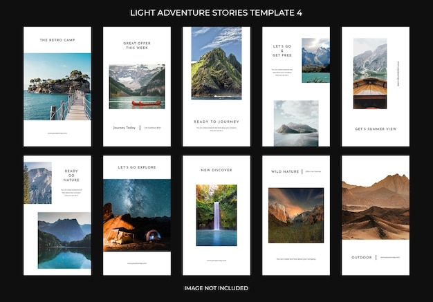 PSD Collection of Adventure Journey Design for Social Media and Instagram Story Template