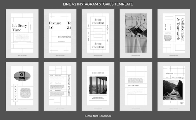 PSD Collection of Instagram Stories Template Design Concept