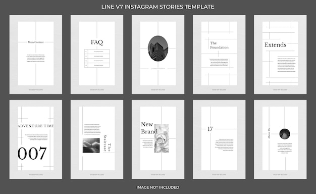 PSD Collection of Instagram Stories Template Design Concept