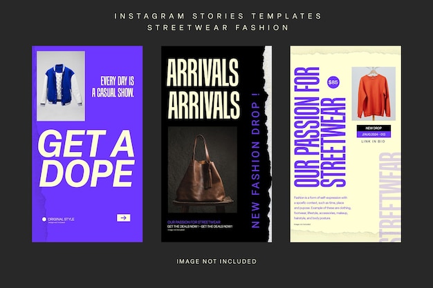 PSD Collection of New Arrivals Fashion Design for Social Media and Instagram Story Template