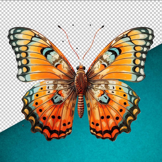 PSD color butterfly on transparent background