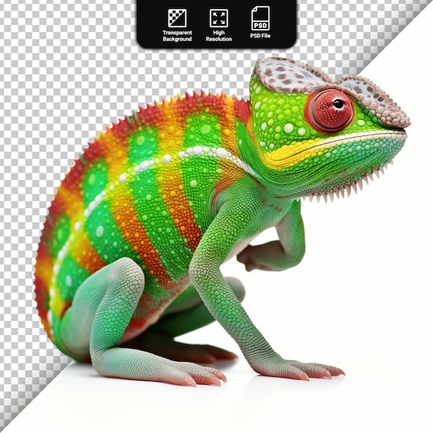 PSD color chameleon isolated on transparent background