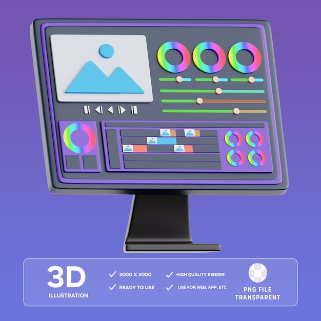 PSD psd color grading 3d illustration