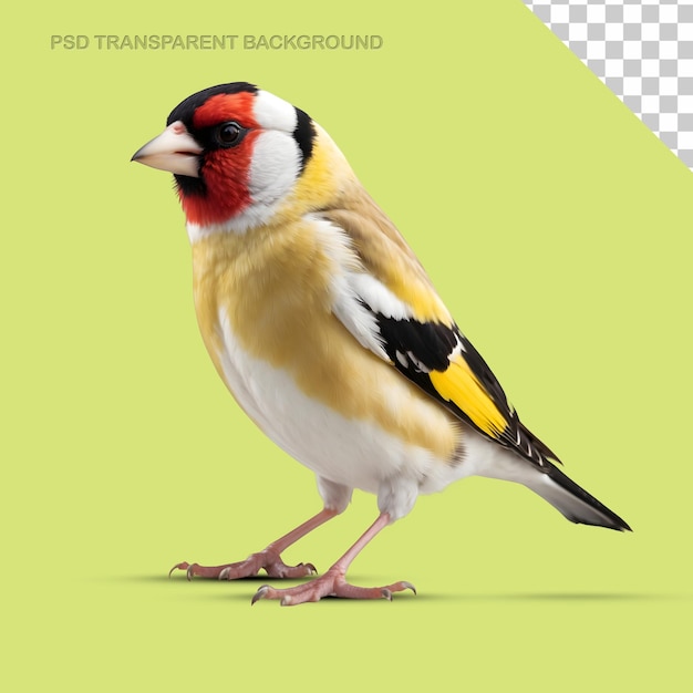 PSD Colorful bird on transparent isolated background