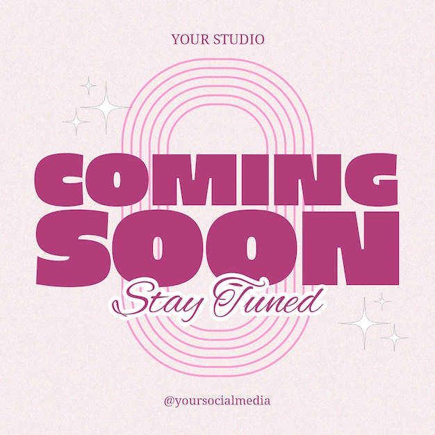 PSD psd coming soon typography design for social media and instagram post template