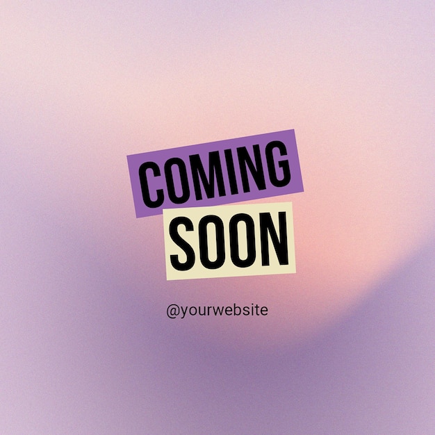 PSD psd coming soon with gradient background instagram post template