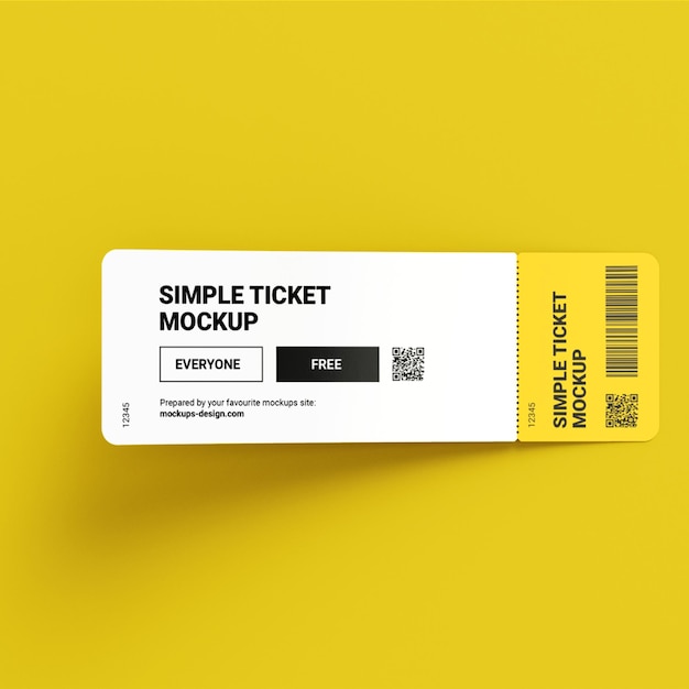 PSD concert ticket mockup online ticket mockup