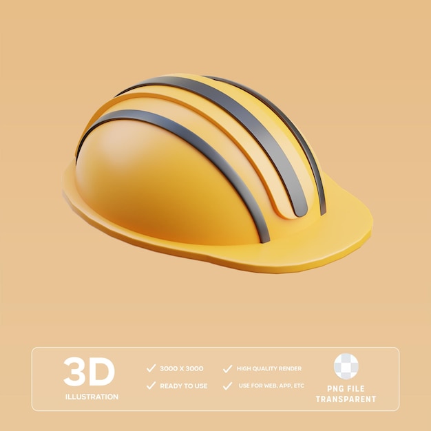 PSD psd construction helmet 3d illustration