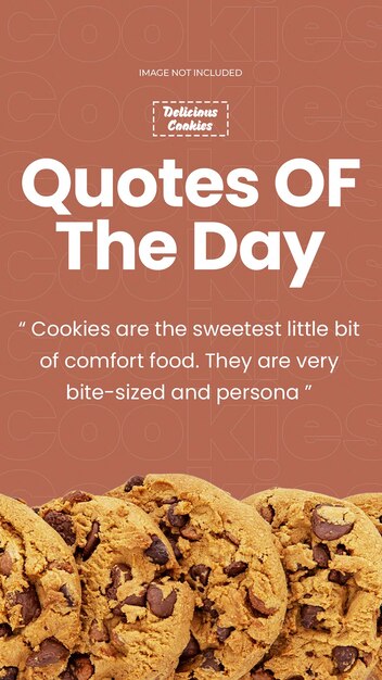 PSD psd cookies quotes of the day design for social media and instagram story template