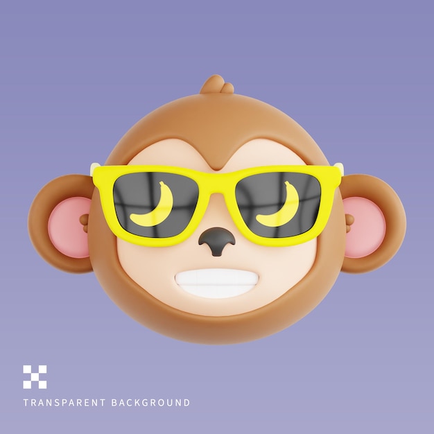 PSD Cool Monkey 3D Illustration