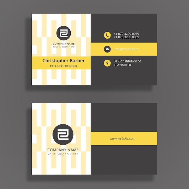 PSD psd corporate clean yellow business card template