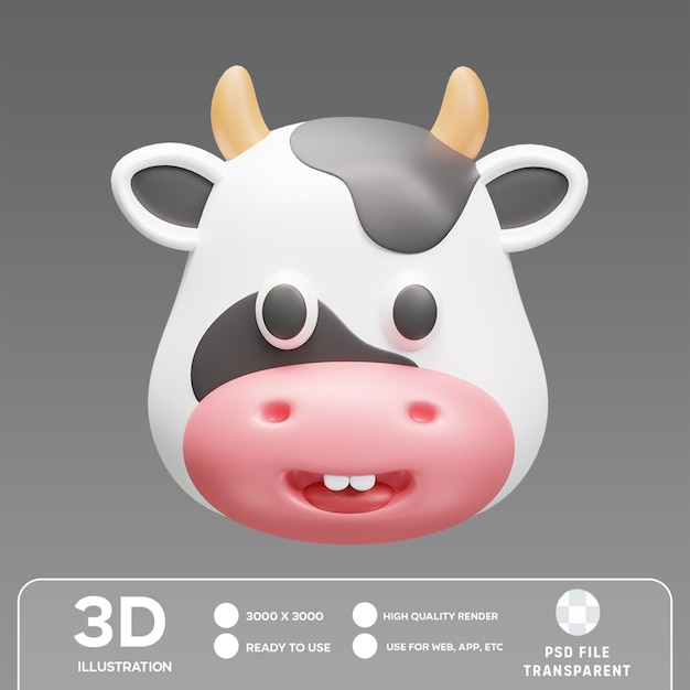 PSD cow 3D illustration