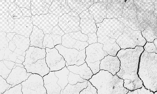 PSD cracked ground texture overlay on a transparent background