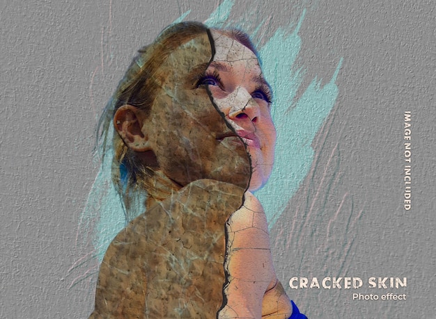 PSD cracked wall photo effect