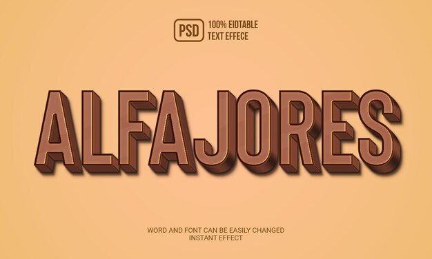 Psd creative alfajores text effect