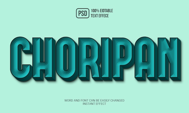 PSD creative choripan text effect