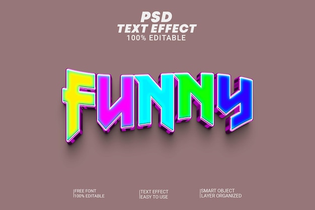 PSD creative Funny 3d editable text effects style