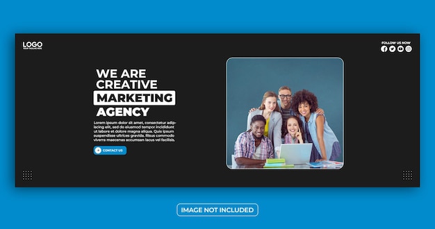 PSD psd creative marketing agency facebook cover banner template