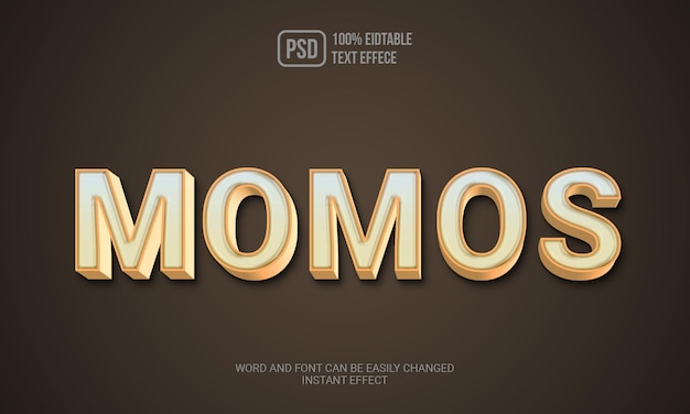 Psd creative momos text effect