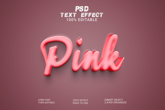 PSD creative pink text style effect