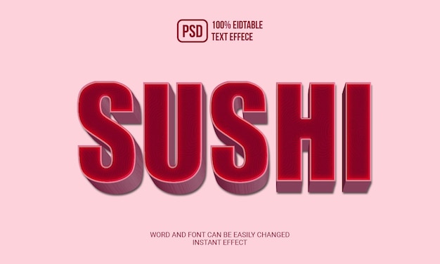 Psd creative sushi text effect