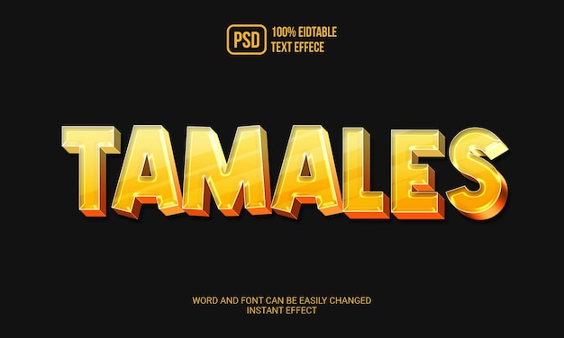 PSD creative tamales text effect