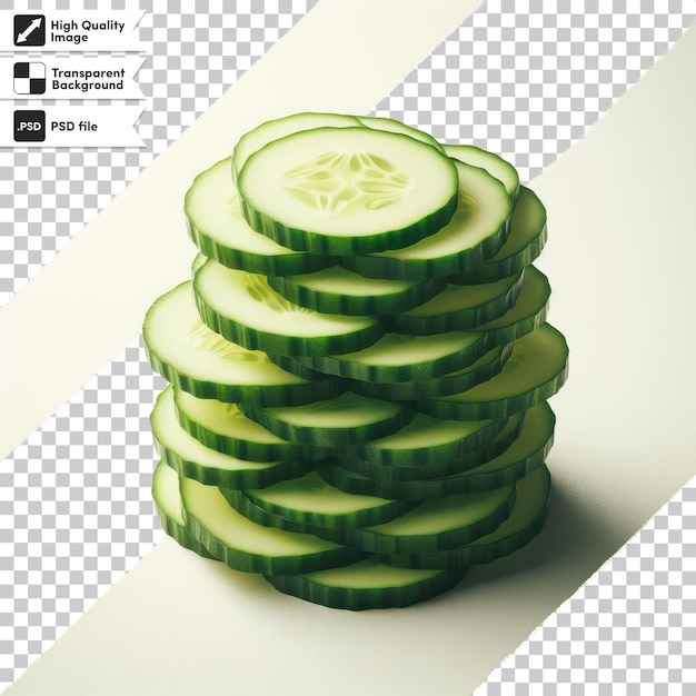 PSD cucumber slices on transparent background with editable mask layer