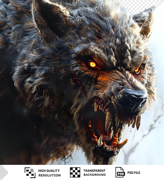 PSD psd cursed werewolf wolf in the woods wallpapers