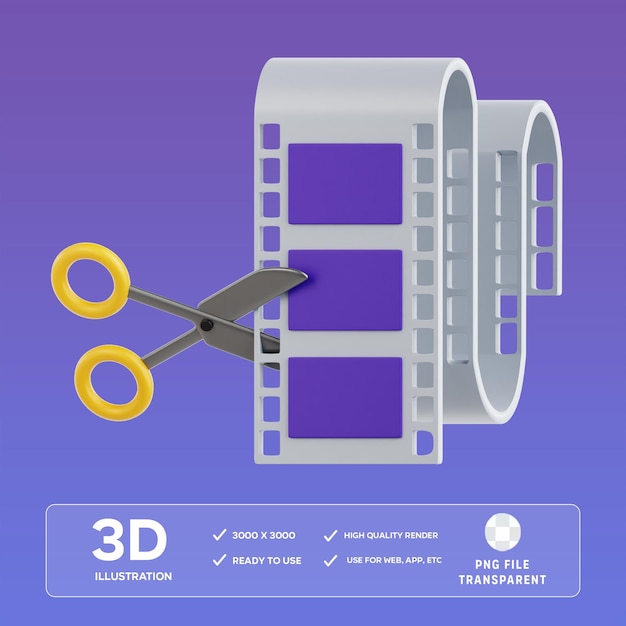 PSD Cut Tool 3D Illustration