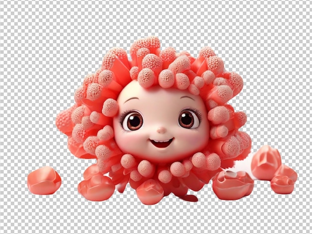 psd of a cutest coral on transparent background