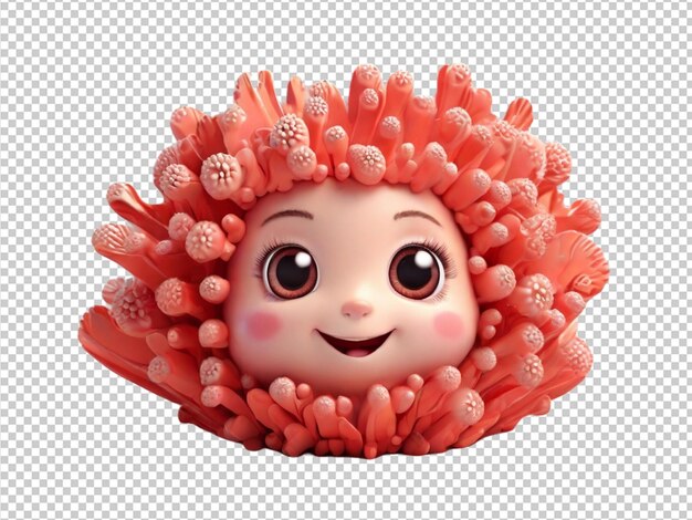 psd of a cutest coral on transparent background