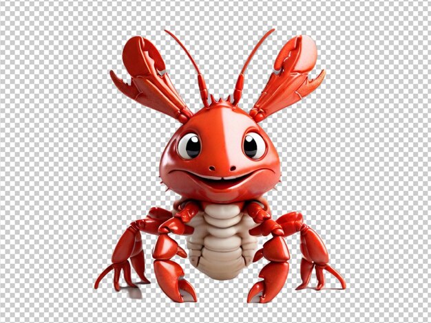 psd of a cutest cray fish on transparent background