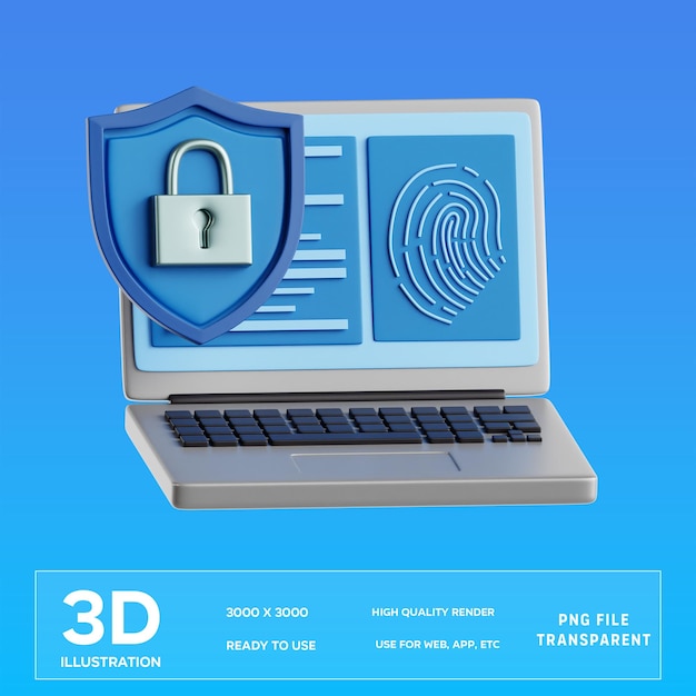 PSD Cyber Defence 3D Illustration