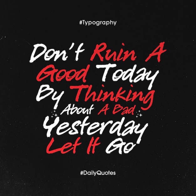 PSD Daily Motivational Quotes Typography Design for Social Media and Instagram Post Template