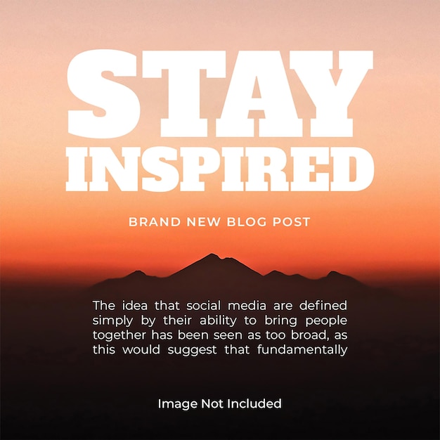 PSD Daily Motivational Quotes Typography Design for Social Media and Instagram Post Template