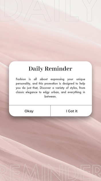 PSD Daily reminder with sand background instagram stories template