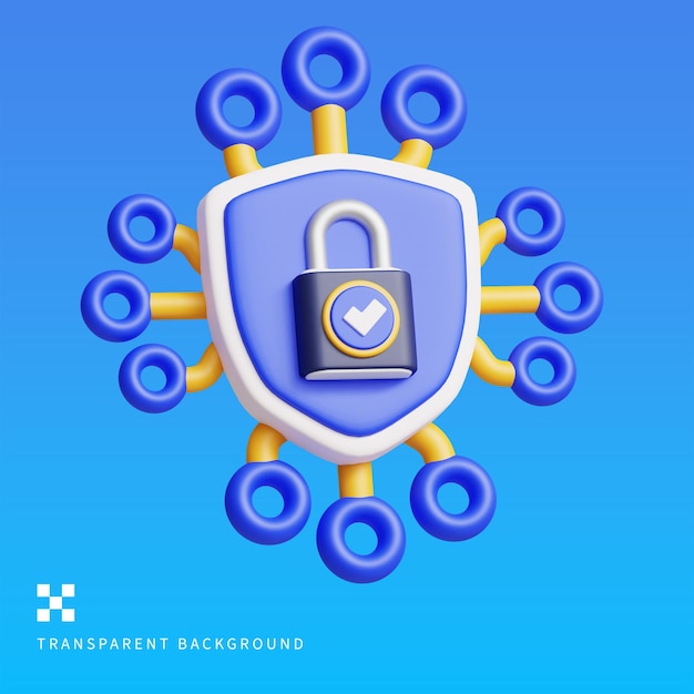 PSD Data security 3D illustration