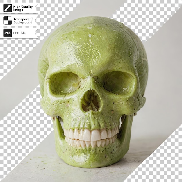 PSD decoration human skull on transparent background with editable mask layer