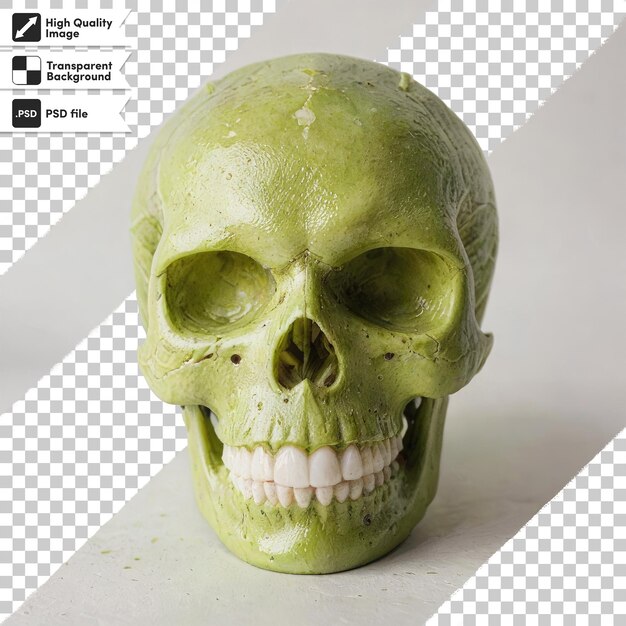 PSD decoration human skull on transparent background with editable mask layer