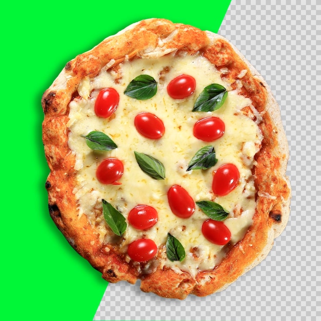 PSD delicious fresh pizza with vegetables isolated