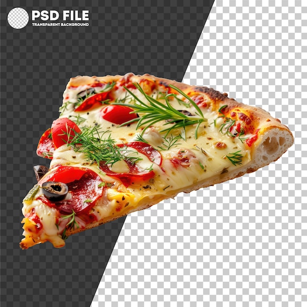 PSD Delicious pizza slice with toppings