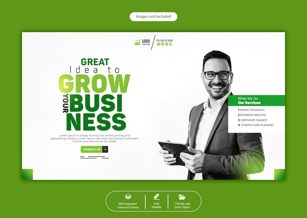 PSD digital marketing agency and corporate web banner template