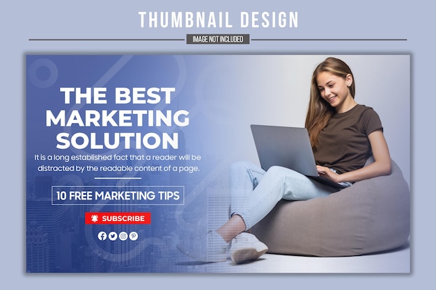 PSD Digital Marketing Business and Solution video thumbnail Design